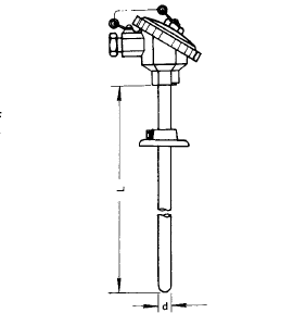WZPN-331活動(dòng)法蘭噴涂耐磨熱電阻安裝圖片